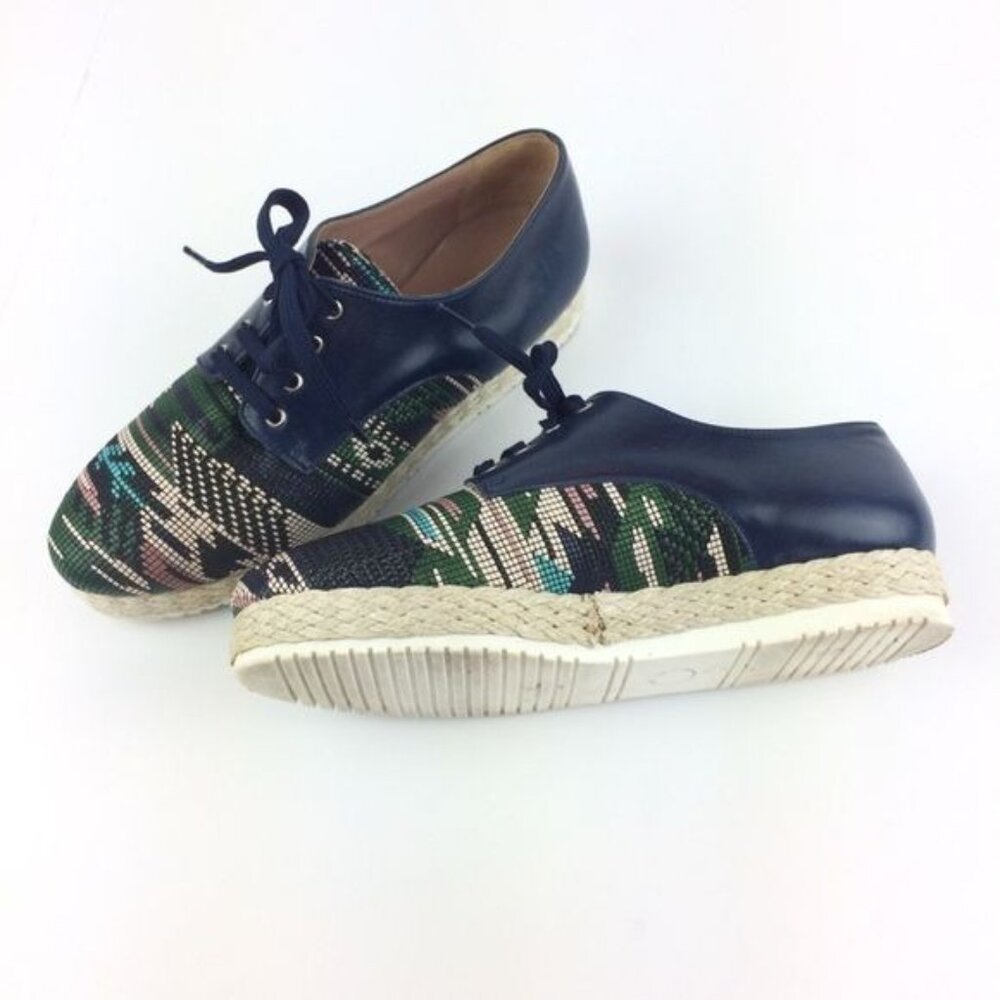 Women's Chaniotakis Tapestry Platform Oxford Espadrille Sneakers Size 7 - Picture 2 of 8